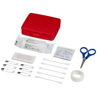 Picture of FREDERIK 24-PIECE FIRST AID PLASTIC CASE in Red