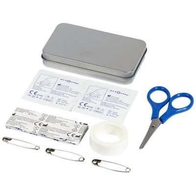 Picture of VINCENT 12-PIECE FIRST AID TIN BOX in Silver