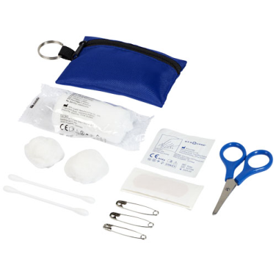 Picture of VALDEMAR 16-PIECE FIRST AID KEYRING POUCH in Royal Blue