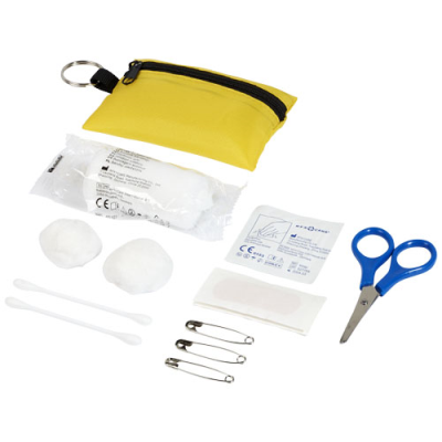 Picture of VALDEMAR 16-PIECE FIRST AID KEYRING POUCH in Yellow
