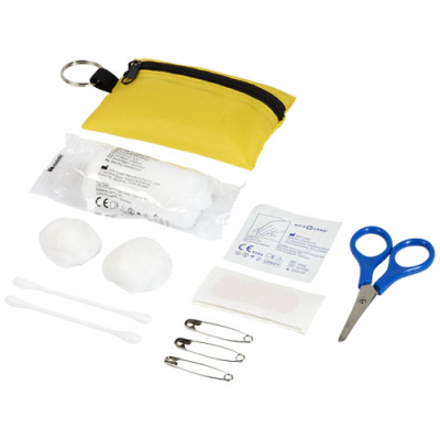 Picture of VALDEMAR 16-PIECE FIRST AID KEYRING POUCH in Yellow.