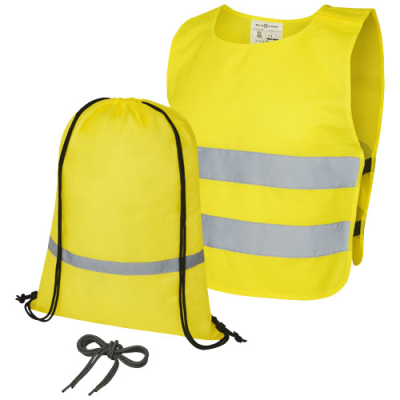 Picture of RFX™ INGEBORG SAFETY AND VISIBILITY SET FOR CHILDEREN 7-12 YEARS in Neon Fluorescent Yellow.