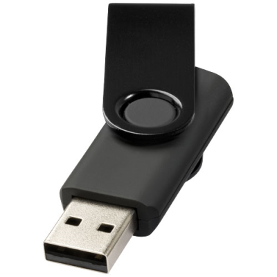 Picture of ROTATE-METALLIC 4GB USB FLASH DRIVE in Solid Black.