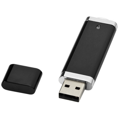 Picture of FLAT 4GB USB FLASH DRIVE in Solid Black.