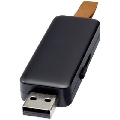 Picture of GLEAM 4GB LIGHT-UP USB FLASH DRIVE in Solid Black.