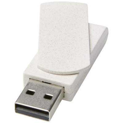 Picture of ROTATE 4GB WHEAT STRAW USB FLASH DRIVE in Beige