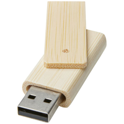 Picture of ROTATE 4GB BAMBOO USB FLASH DRIVE in Beige.