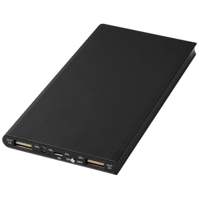 Picture of PLATE 8000 MAH ALUMINIUM METAL POWER BANK in Solid Black