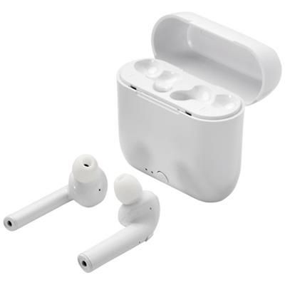 Picture of ESSOS TRUE CORDLESS AUTO PAIR EARBUDS with Case in White Solid