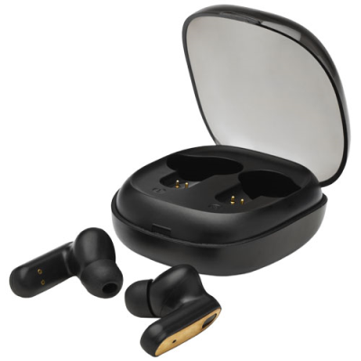 Picture of NITIDA TWS BAMBOO EARBUDS in Solid Black.