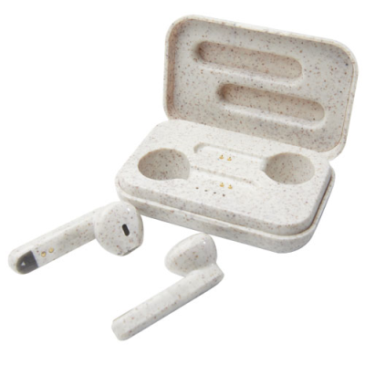 Picture of NANTAI WHEAT STRAW TRUE CORDLESS EARBUDS in Beige.