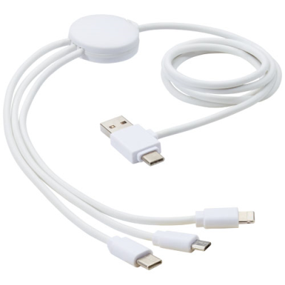 Picture of PURE 5-IN-1 CHARGER CABLE with Antibacterial Additive in White.