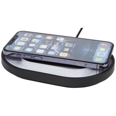 Picture of RAY CORDLESS CHARGER PAD with Rgb Mood Light in Solid Black.