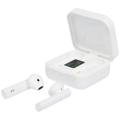 Picture of TAYO SOLAR CHARGER TWS EARBUDS in White.