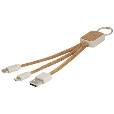 Picture of BATES WHEAT STRAW AND CORK 3-IN-1 CHARGER CABLE in Natural.