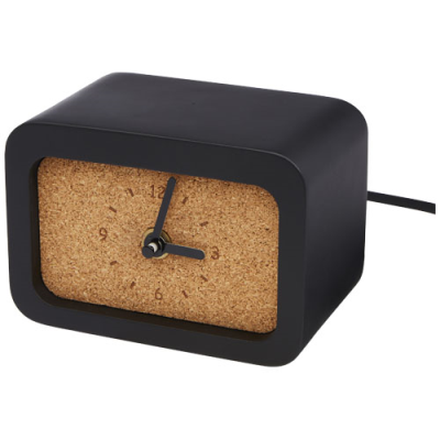 Picture of MOMENTO CORDLESS LIMESTONE CHARGER DESK CLOCK in Solid Black