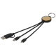 Picture of TECTA 6-IN-1 RECYCLED PLASTIC & BAMBOO CHARGER CABLE with Keyring
