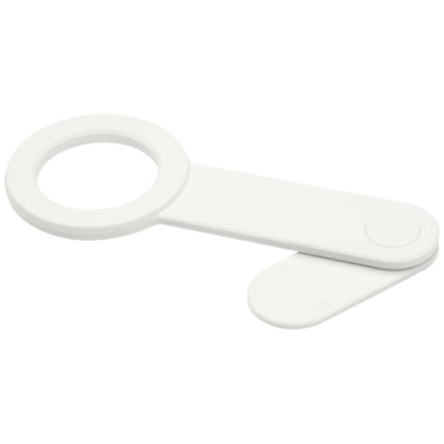 Picture of HOOK RECYCLED PLASTIC DESK TOP MOBILE PHONE HOLDER in White.