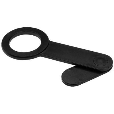 Picture of HOOK RECYCLED PLASTIC DESK TOP MOBILE PHONE HOLDER in Solid Black.