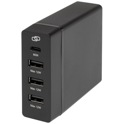Picture of ADAPT 72W RECYCLED PLASTIC PD POWER STATION in Solid Black