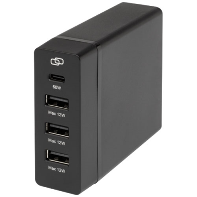 Picture of ADAPT 72W RECYCLED PLASTIC PD POWER STATION in Solid Black.