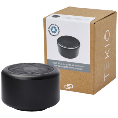 Picture of RISE 3W RCS RECYCLED ALUMINIUM METAL BLUETOOTH® MINI SPEAKER in Solid Black