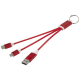 Picture of METAL 4-IN-1 RECYCLED ALUMINIUM METAL CHARGER CABLE with Keyring Chain