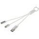 Picture of METAL 4-IN-1 RECYCLED ALUMINIUM METAL CHARGER CABLE with Keyring Chain