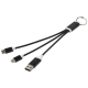 Picture of METAL 4-IN-1 RECYCLED ALUMINIUM METAL CHARGER CABLE with Keyring Chain