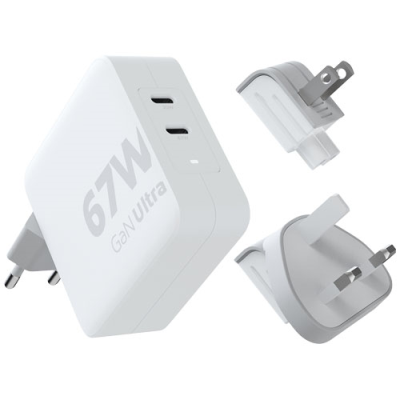 Picture of XTORM XVC2067 GAN ULTRA 67W TRAVEL CHARGER with 100W Usb-C Pd Cable in White.