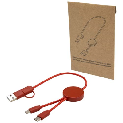 Picture of CITALA 5-IN-1 RECYCLED PLASTIC 30 CM DATA SYNC AND 27W FAST CHARGE CABLE