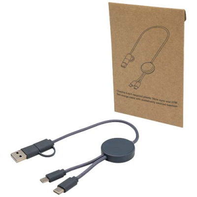 Picture of CITALA 5-IN-1 RECYCLED PLASTIC 30 CM DATA SYNC AND 27W FAST CHARGE CABLE
