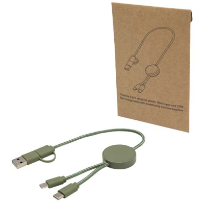Picture of CITALA 5-IN-1 RECYCLED PLASTIC 30 CM DATA SYNC AND 27W FAST CHARGE CABLE