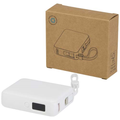 Picture of ACRUX 10,000 MAH 35W TABLET POWER BANK with Built in Type-C Cable - Made From Recycled Plastic.