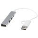 Picture of ALKAID 4-PORT RECYCLED ALUMINIUM METAL USB-A AND TYPE-C HUB with Dual Input