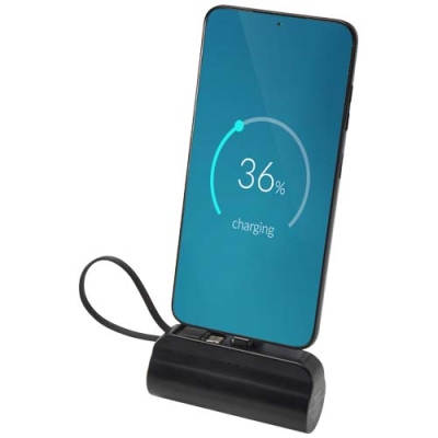 Picture of ALNAIR 5000 MAH 10W RECYCLED PLASTIC TYPE-C POWER BANK with Built-In Flip Stand & 2-In-1 Cable