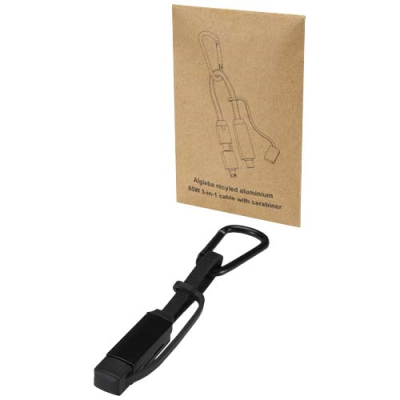 Picture of ALGIEBA 65W 3-IN-1 RECYCLED ALUMINIUM METAL CHARGER CABLE with Carabiner