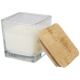 Picture of AMBRA SQUARE GLASS CANDLE with Bamboo Lid