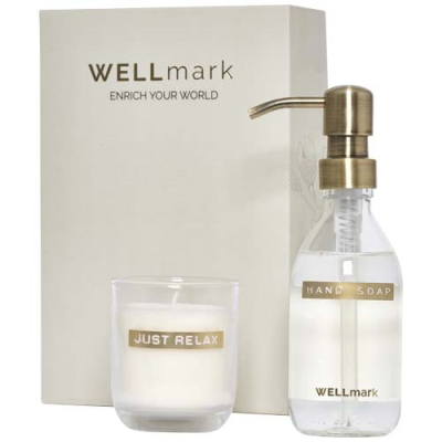 Picture of WELLMARK DISCOVERY 250 ML HAND SOAP DISPENSER AND 150 G SCENTED CANDLE SET.