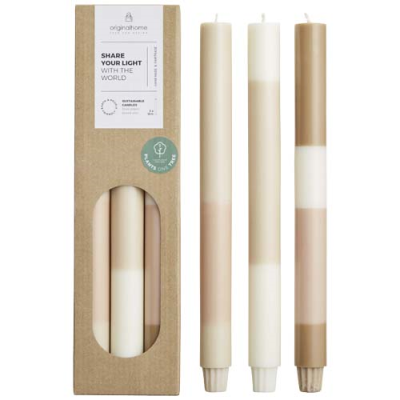 Picture of ORIGINALHOME LAYERED LIMESTONE CANDLE - SET OF 3.