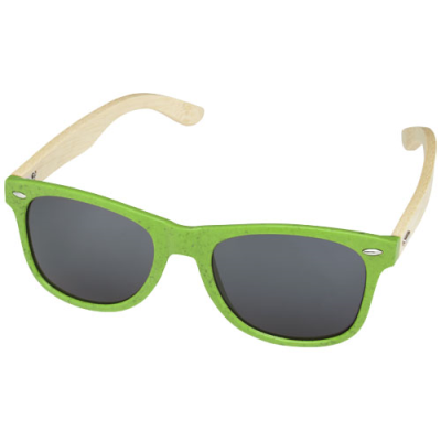 Picture of SUN RAY BAMBOO SUNGLASSES in Lime Green.