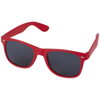 Picture of SUN RAY RECYCLED PLASTIC SUNGLASSES in Red.