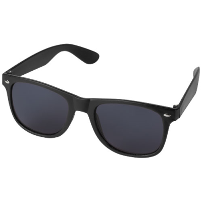 Picture of SUN RAY RECYCLED PLASTIC SUNGLASSES in Solid Black