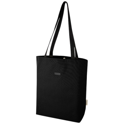 Picture of JOEY GRS RECYCLED CANVAS VERSATILE TOTE BAG 14L in Solid Black.