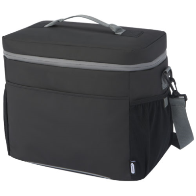 Picture of AQUA 20-CAN GRS RECYCLED WATER RESISTANT COOL BAG 22L in Solid Black.