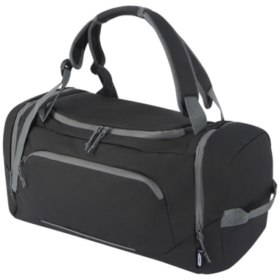 Picture of AQUA GRS RECYCLED WATER RESISTANT DUFFLE BACKPACK RUCKSACK 35L in Solid Black.