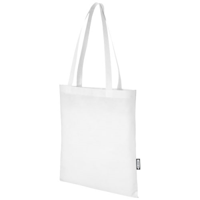 Picture of ZEUS GRS RECYCLED NON-WOVEN CONVENTION TOTE BAG 6L in White.