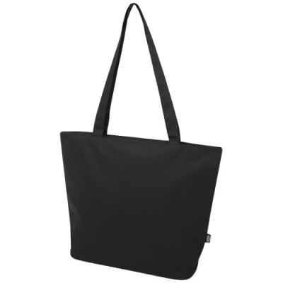 Picture of PANAMA GRS RECYCLED ZIPPERED TOTE BAG 20L in Solid Black