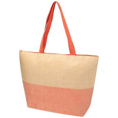 Picture of RHYTHM STRAW PAPER LARGE ZIP TOTE BAG 21L