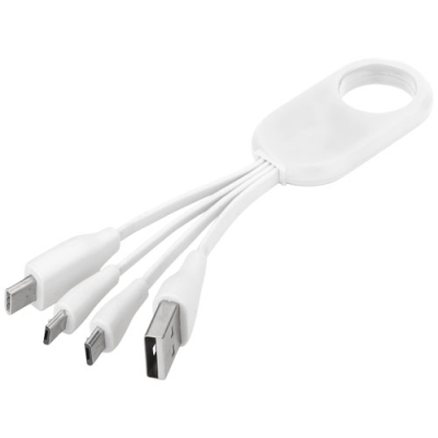 Picture of TROUP 4-IN-1 CHARGER CABLE with Type-c Tip in White Solid